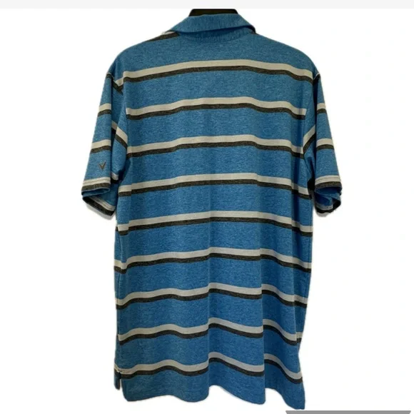 MENS CALLAWAY GOLF SHIRT size medium blue gray black - Picture 2 of 5